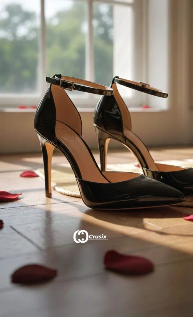 Elegant Black Ankle-Strap High Heels