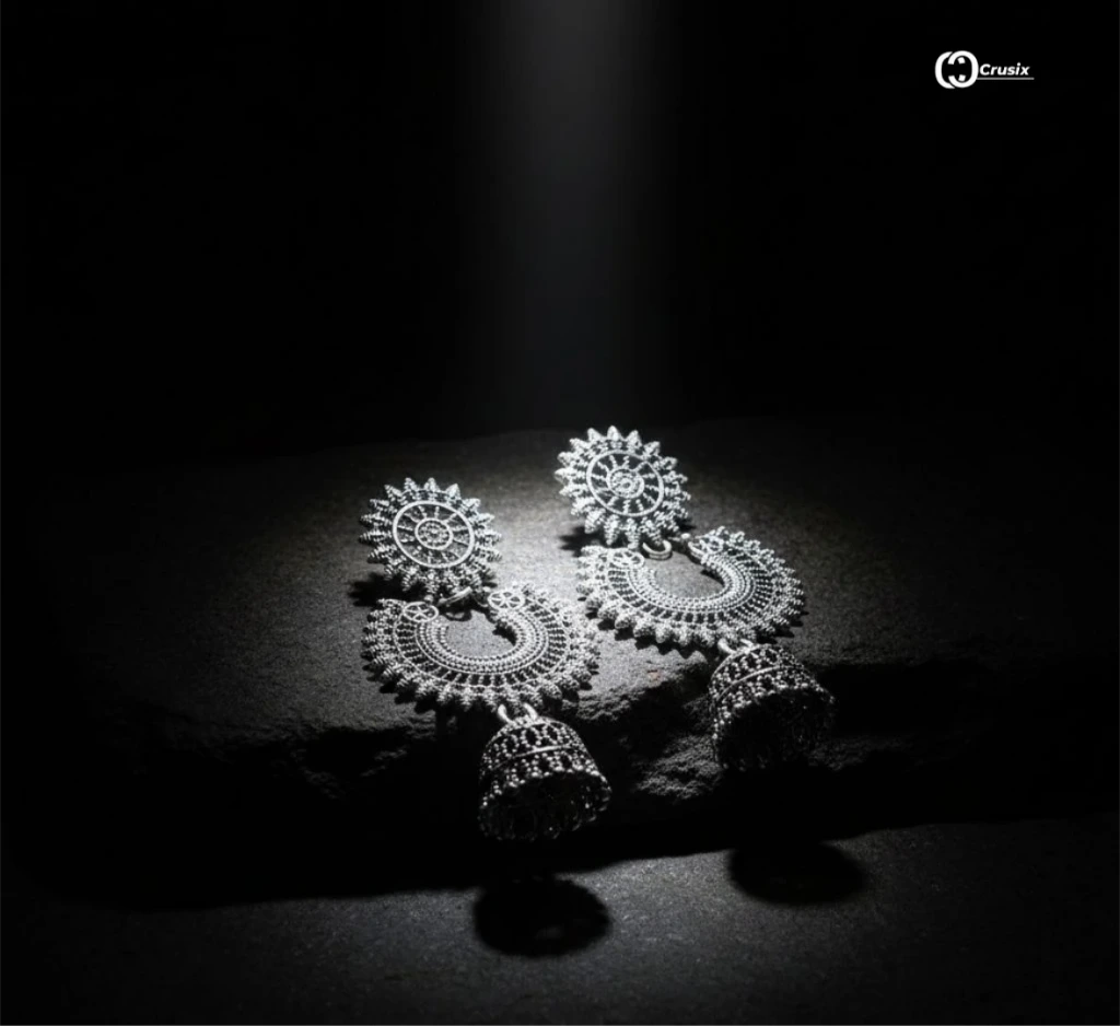 Premium Oxidized Silver Jhumka Earrings